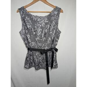 Onyx Nite Women's Whimsigoth Coquette Tank Top Sz L Blouse Sequin Grunge Ballet